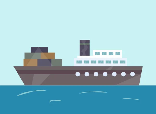 Vektorová ilustrace vlečné lodi. Vodní izolovaná ikona přepravy — Stockový vektor