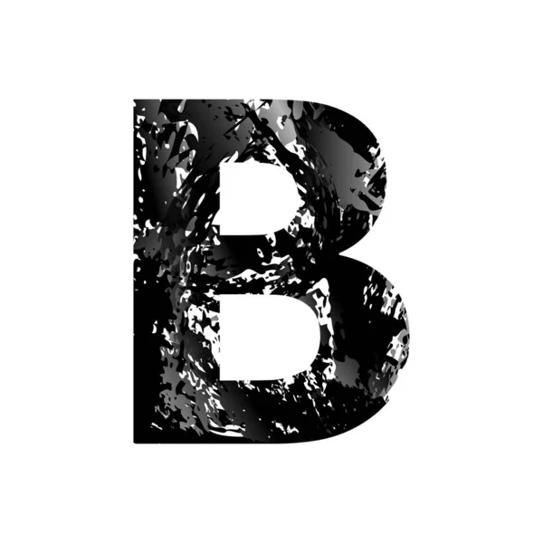 Grunge Letter B. Black Font Sketch Style Symbol — Stock Photo, Image