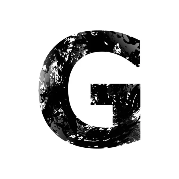 Carta Grunge G. Fonte preta Esboço Estilo Símbolo — Fotografia de Stock