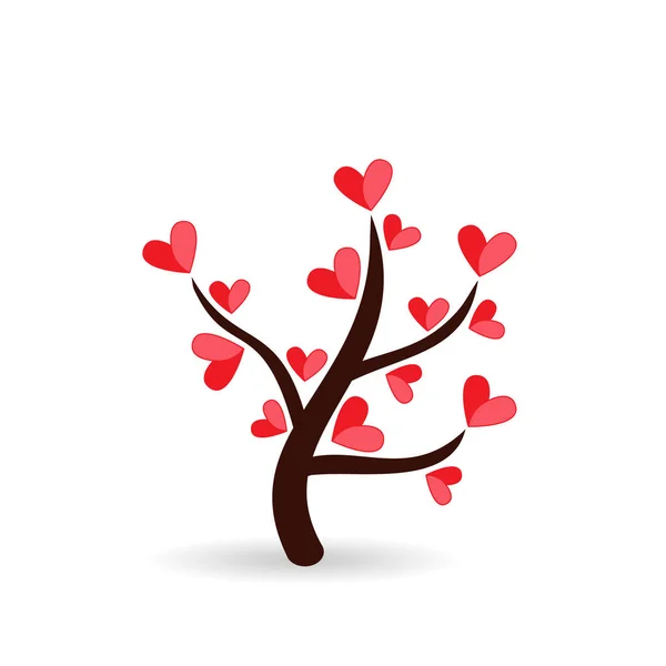Árvore com folhas de papel e corações pendurados. Árvore do amor com folhas coração — Fotografia de Stock