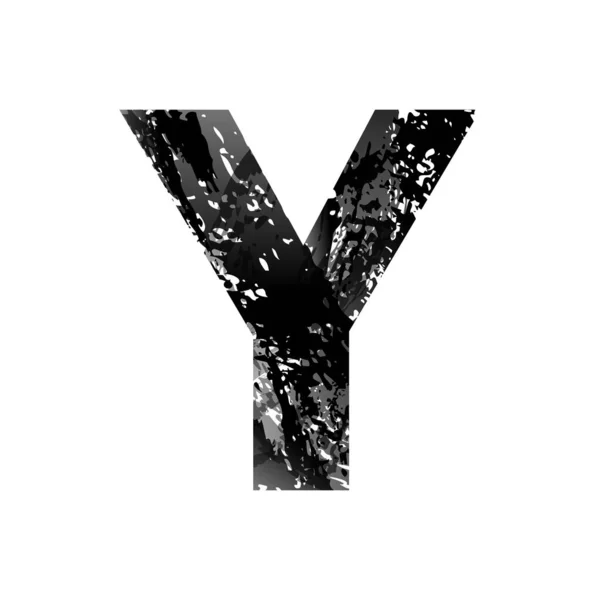 Grunge Letter Y. 黑色字体素描风格符号 — 图库照片