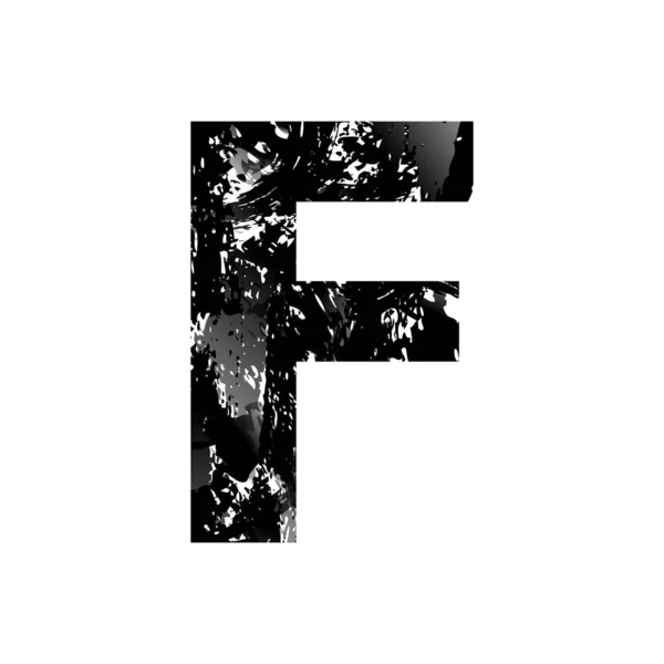 Grunge Buchstabe f. schwarze Schrift Skizze Stil-Symbol — Stockfoto