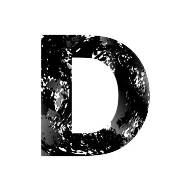 Grunge Harfi D. Kara Yazı Tipi Taslak Stili Sembolü