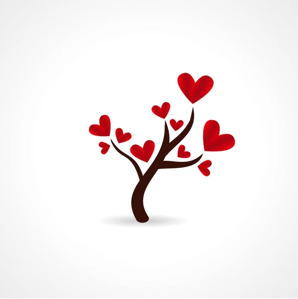 Árvore com folhas de papel e corações pendurados. Árvore do amor com folhas coração — Fotografia de Stock