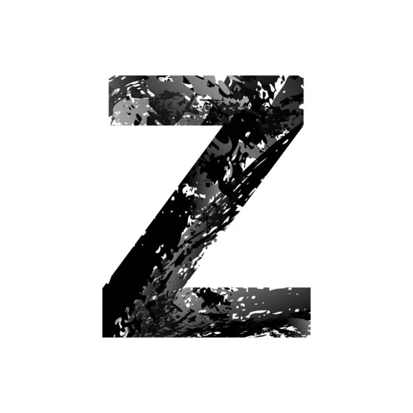 Grunge Letter Z. Black Font Sketch Style Symbol — Stock Photo, Image