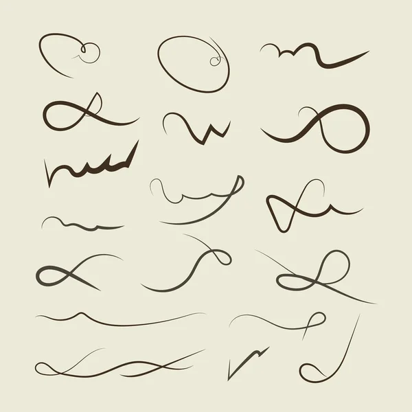 Hand drawn decorative curls, swirls, dividers collection — Stock Photo, Image