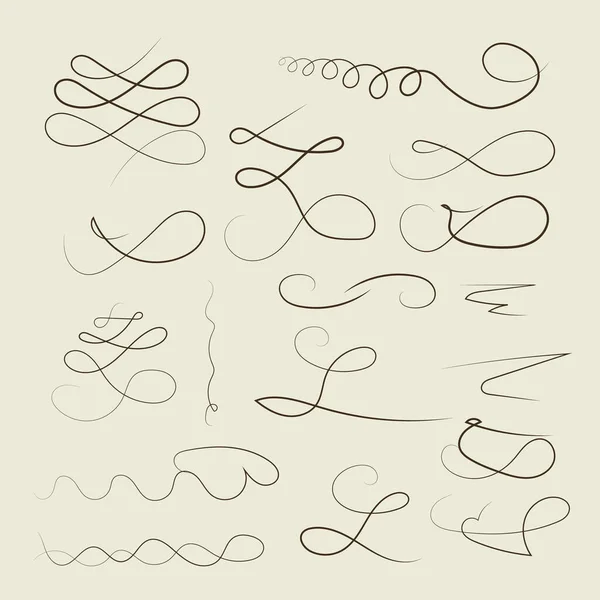 Hand drawn decorative curls, swirls, dividers collection — Stock Photo, Image