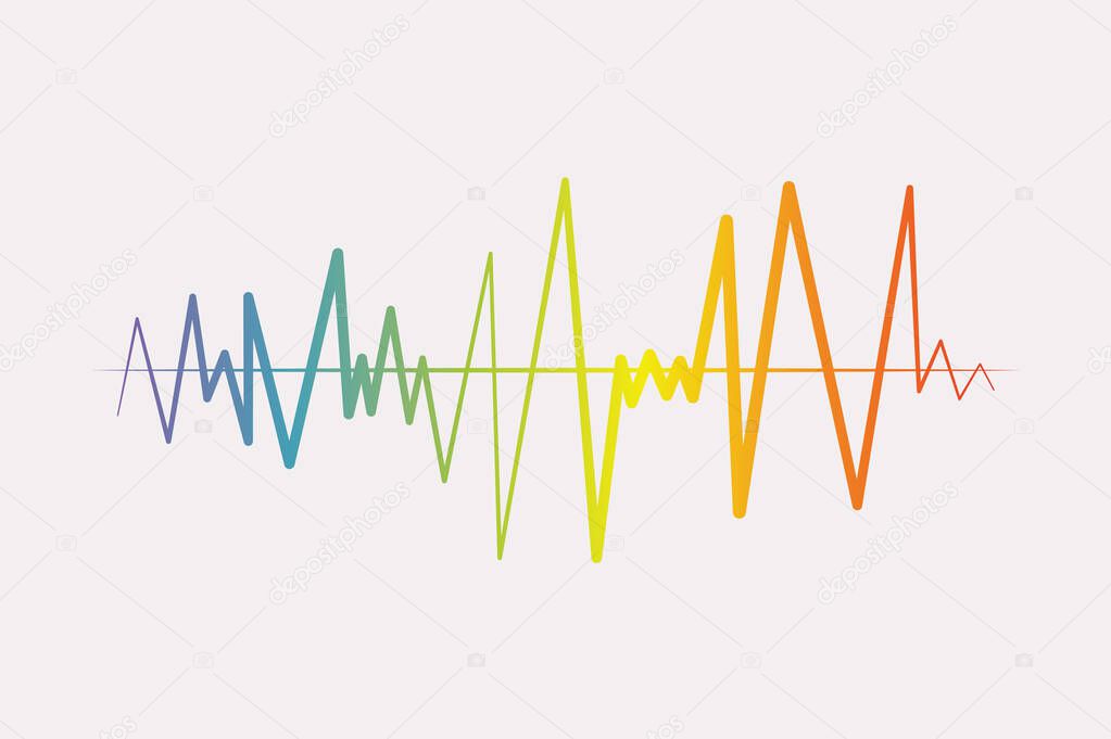 Music wave player logo. Colorful equalizer element. Isolated design symbol. Jpeg Illustration