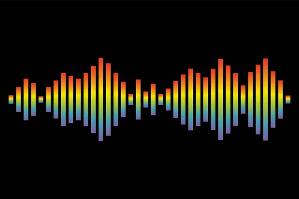 Rainbow Puls musikspelare. Ljud regnbåge våg logotyp — Stockfoto