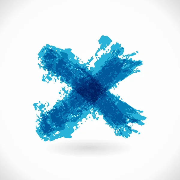 Blue Grunge Form. Grafik Design Pinsel Symbol — Stockvektor