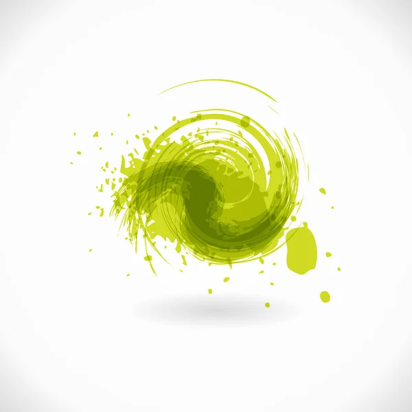 Grunge verde en forma de círculo. Símbolo de rizo abstracto — Foto de Stock