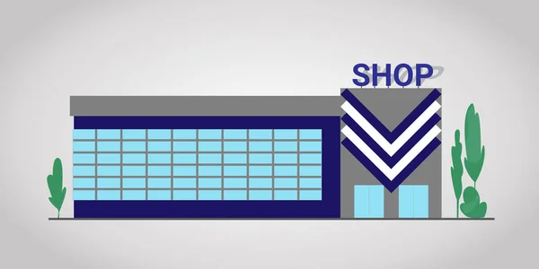 Vector shop facade flat illustration. Building design element, isolated clipart. — Stock Vector