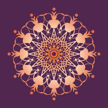 Mandala desen. Çiçek yuvarlak dekoratif sembolü. Vintage Dekor elementleri.