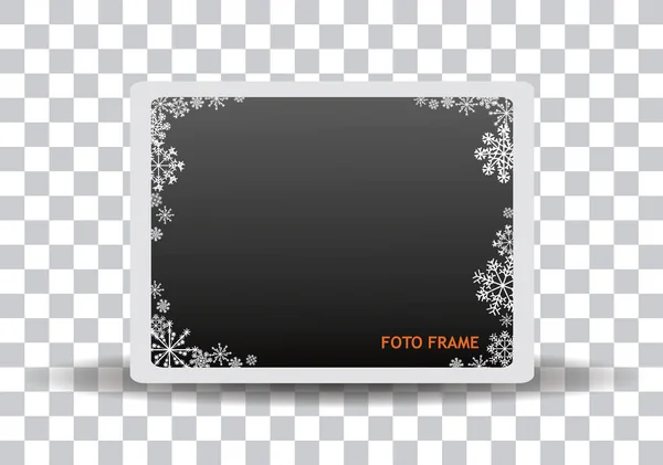 クリーンな孤立｜Foto Frame装飾的な装飾冬のパターンイラストテンプレート。あなたのサイト、カード、または招待状の設計のためのベクトル絶縁フレーム — ストックベクタ