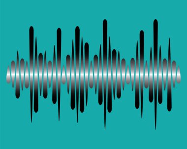 Beyaz-siyah darbeli müzik çalar. Ses tek renkli dalga logosu
