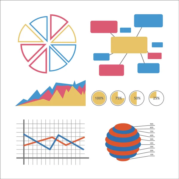 Jpeg Ilustração de elementos de design plano para o seu relatório. Conjunto de gráfico, gráficos, infográfico — Fotografia de Stock