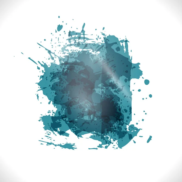 Dark turquoise ink splash on white. Abstract watercolor grunge background — Stock Photo, Image