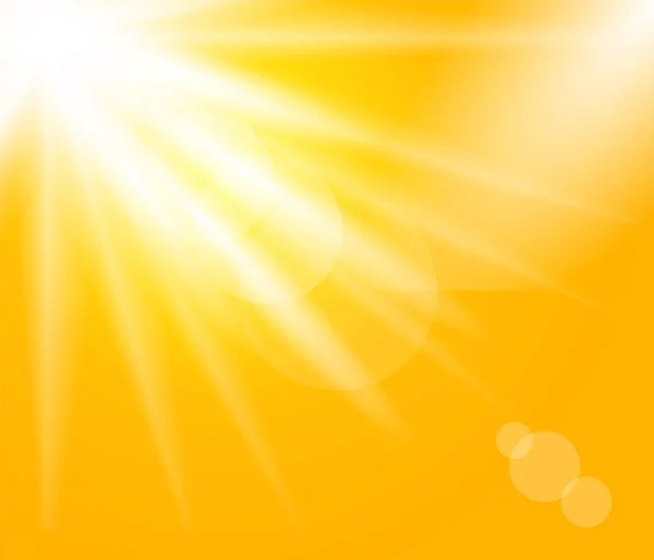Light Beautiful Sunny Day Backdrop. Bright white Sun Rays on yellow Background — 스톡 사진