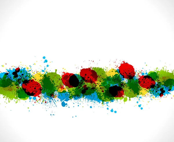 Art Brush Spots Patrón Banner. Abstracto Grunge Acuarela Fondo. Ilustración de gota de agua Creative Color Splash —  Fotos de Stock
