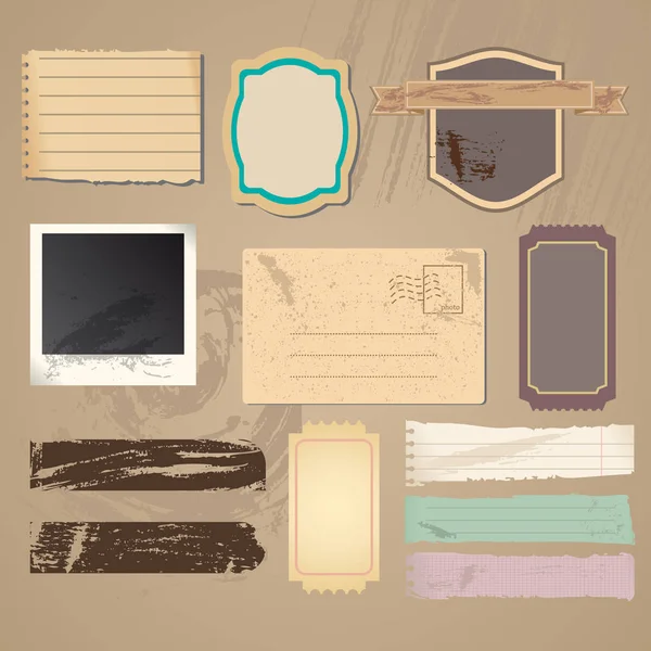 Set of Vintage Labels. Different Grunge Design Elements Collection. Jpeg Illustration — 스톡 사진