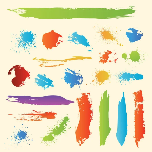 Uppsättning Grunge Brushes och Paint Banners. Cool färgglada graffiti design illustration — Stockfoto