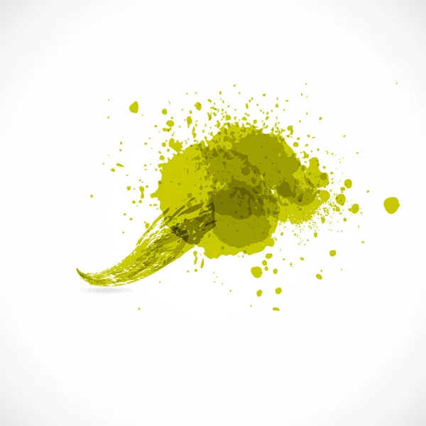 Yeşil Grunge Sembolü. Renkli Su Damlası illüstrasyonu. Suluboya Sanat Fırça Benekleri Deseni — Stok fotoğraf