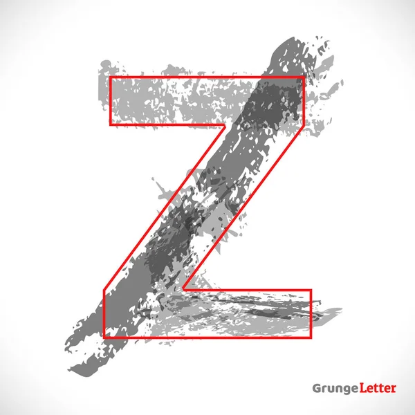 Gestileerde Grunge Logo Letter Z. Penseelstreken die verder reiken dan de contouren. Lettertype Sketch Style Symbol. Vector — Stockvector