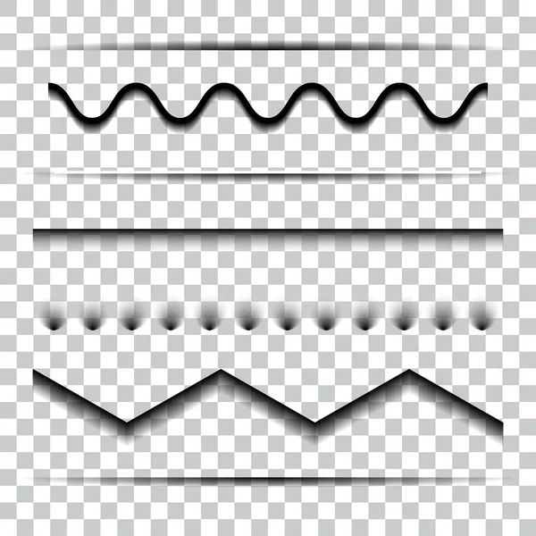 Conjunto Divisores Aislados Sobre Fondo Transparente Colección Divisores Web Limpia —  Fotos de Stock