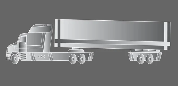 Line Sketch Trailer Delivery Shipping Cargo Truks Infographic Design — Stock Photo, Image
