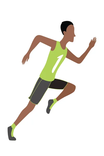 Illustration Jpeg Running Man Dans Style Design Plat Sport Cours — Photo