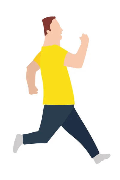 Jpeg Illustration Von Running Fat Man Flat Design Style Sport — Stockfoto