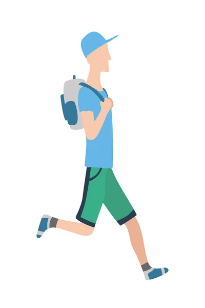 Jpeg Иллюстрация Бегущего Человека Плоском Стиле Дизайна Спорт Бежим Активная — стоковое фото