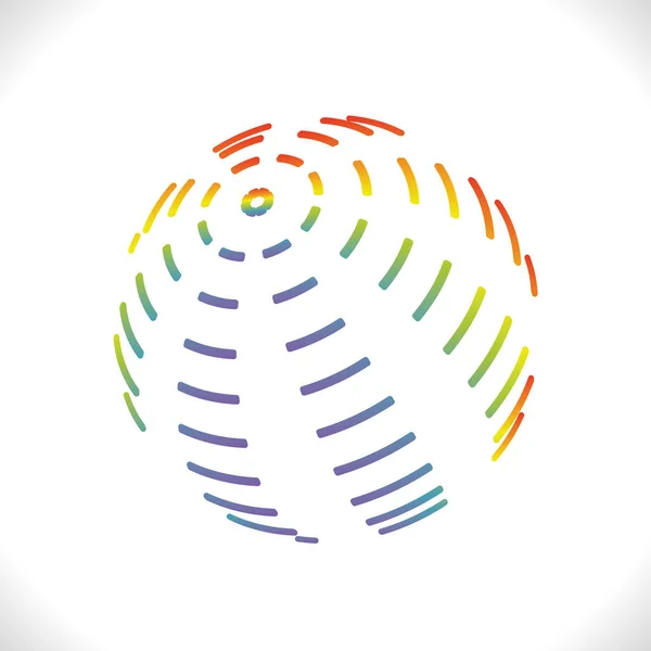 Rainbow Strip Ball Logo Three Dimensional Spheres Colorful Lines Color — Stockfoto