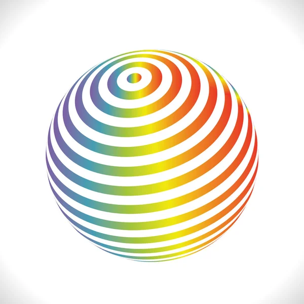 Rainbow Strip Ball Logo Three Dimensional Spheres Colorful Lines Color — Stockfoto