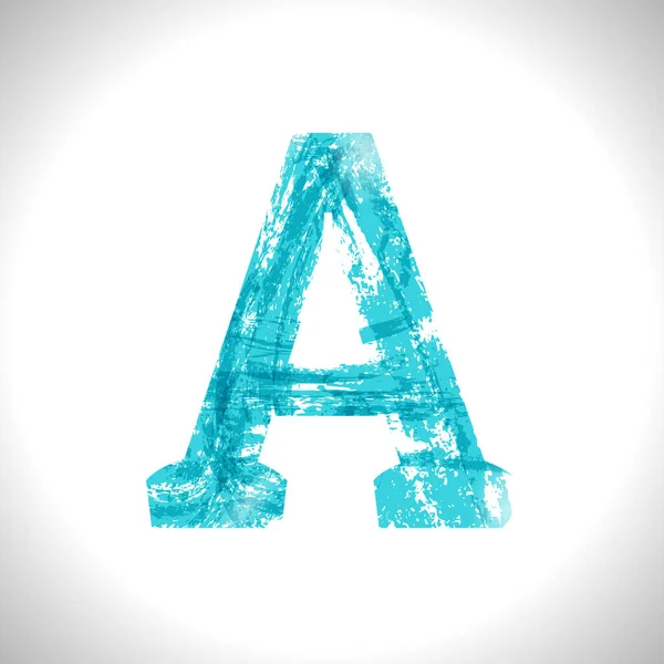 Символ Шрифта Grunge Blue Brush Sketch Style — стоковое фото