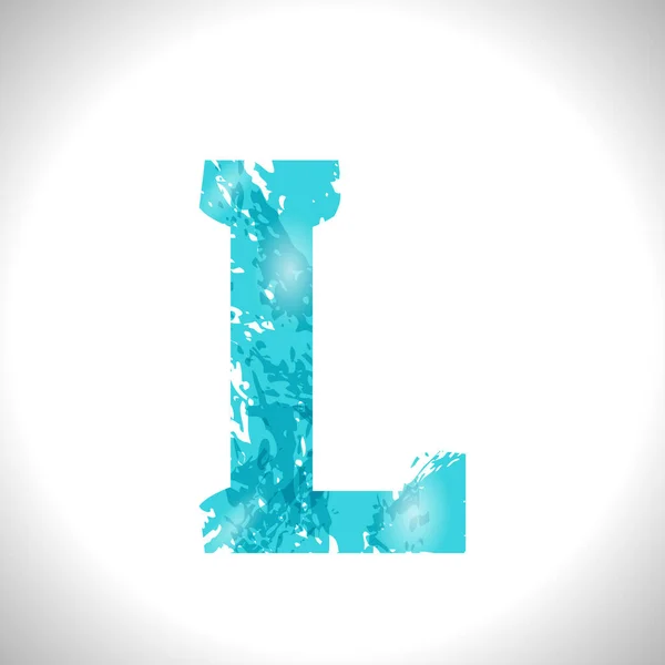 Lettertype Symbol Grunge Blue Brush Sketch Style — Stockfoto