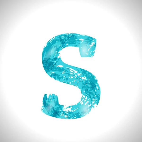 Font Symbol Grunge Blue Brush Sketch 스타일 — 스톡 사진