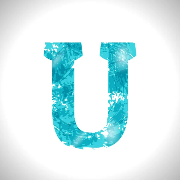 Lettertype Symbol Grunge Blue Brush Sketch Style — Stockfoto