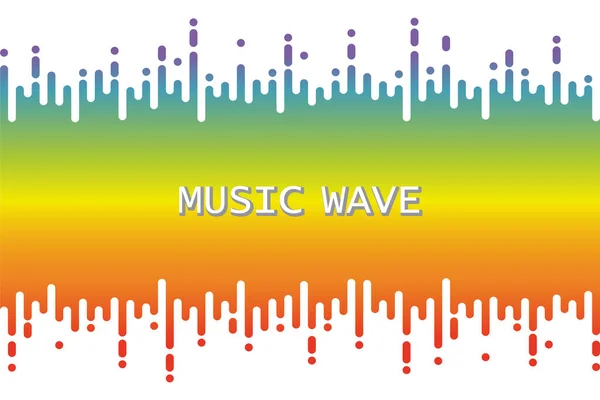 3d Rainbow Pulse Musikplayer auf weiß. Audio bunte Welle Logo. Symbol für flüssiges Design. Vektor-Equalizer-Element — Stockvektor