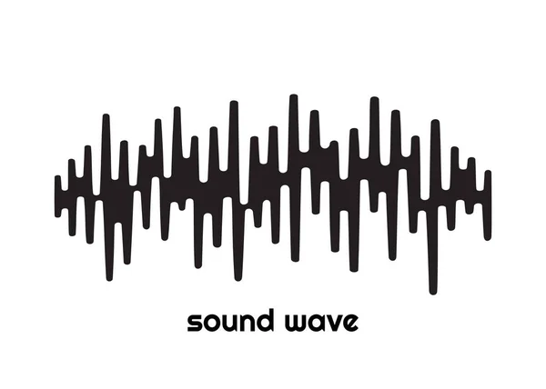 Černá zvuková vlna. Izolovaný symbol designu. Pulzní hudební přehrávač. Izolované audio logo. Vektorový ekvalizér — Stockový vektor