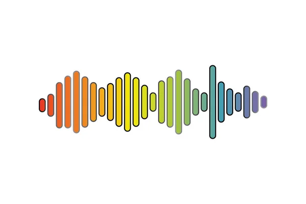 Riproduttore di musica pulsata. Audio logo onda colorata. Elemento di equalizzazione del suono. Simbolo di design isolato. Jpeg — Foto Stock