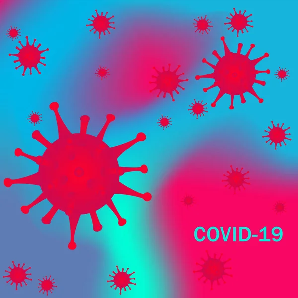 코로나 바이러스 Covid Pathogen Respiratory Influenza Covid Virus Cells 코로나 — 스톡 벡터