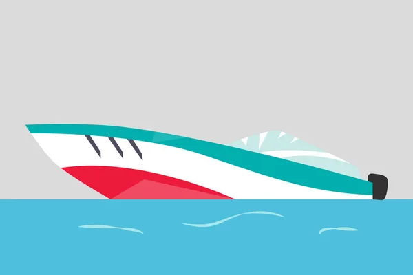 Moderní Ilustrace Motorového Člunu Loď Moři Lodní Loď Jpeg — Stock fotografie
