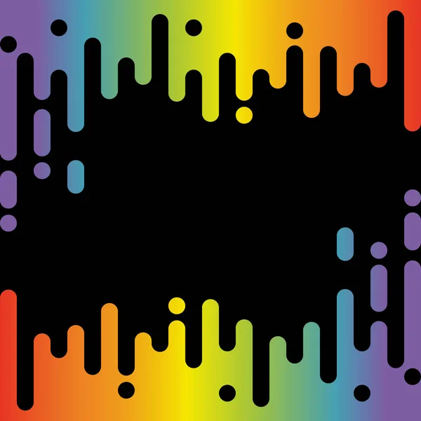 Abstract Rainbow Pulse Music Player Black Background Rounded Lines Wave — Stock Photo, Image
