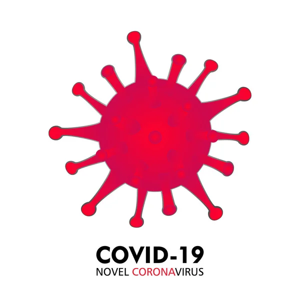 Covid-19 Coronavirus 콘셉트 타이포그래피 디자인 로고. Pathogen respiratory influenza covid virus cells. 위험 한 바이러스 벡터 일러스트 — 스톡 벡터