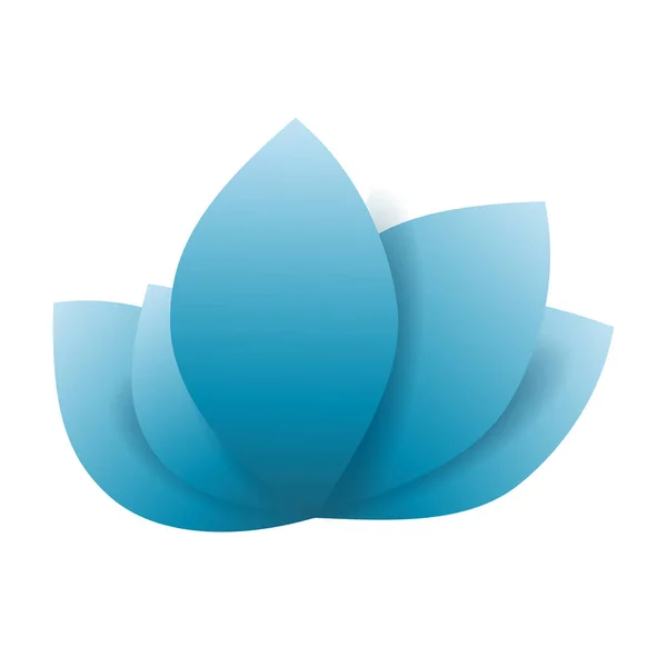Lotus logo design element. Blue flower simple background Template. Jpeg Illustration — Stock Photo, Image