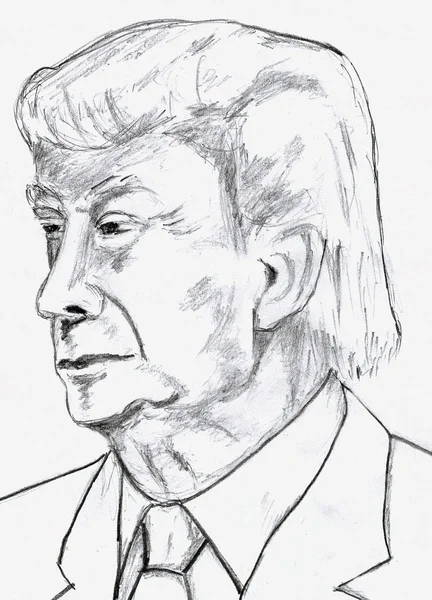 Donald Trump Pencil Sketch — Stockfoto