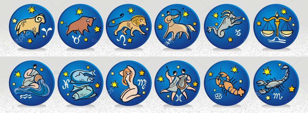  icons zodiac signs color
