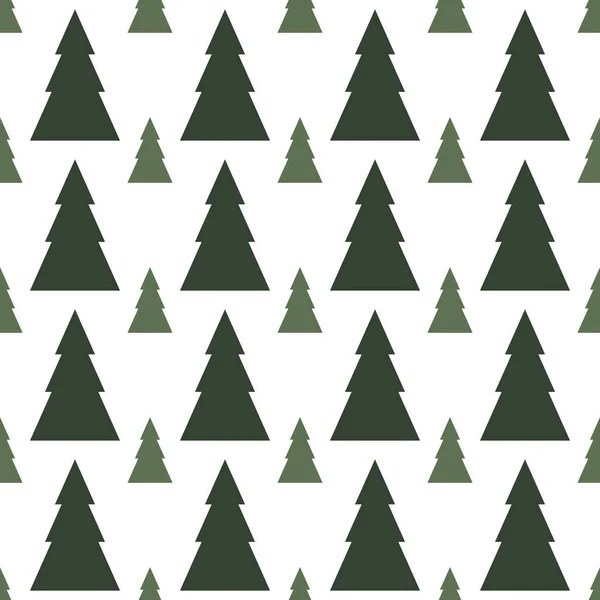 Desen beyaz bir arka plan üzerinde köknar ağaçlarıyla.