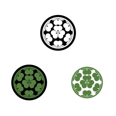 Chosokabe samuray Crest. Japon samuray klan Pzt bilinen Crest vektör grafiği.